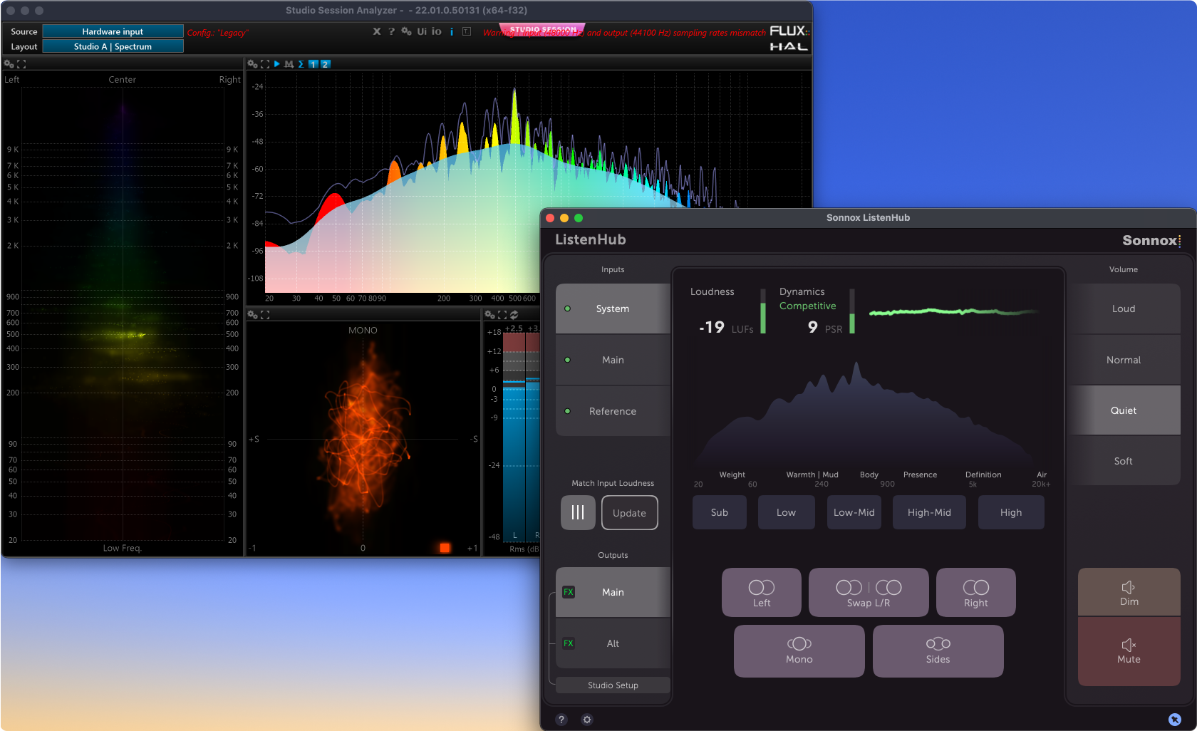 How to use ListenHub with Flux Session Analyser - Sonnox Toolbox Help